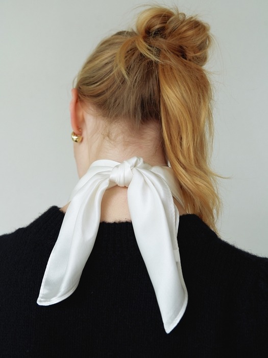 Chic White Silk Scarf