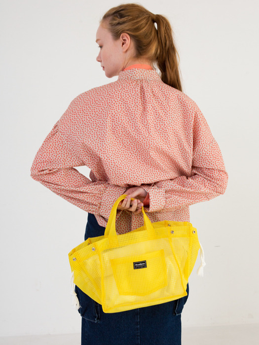 Fisher Check Tote Bag [White,Pink,Yellow]