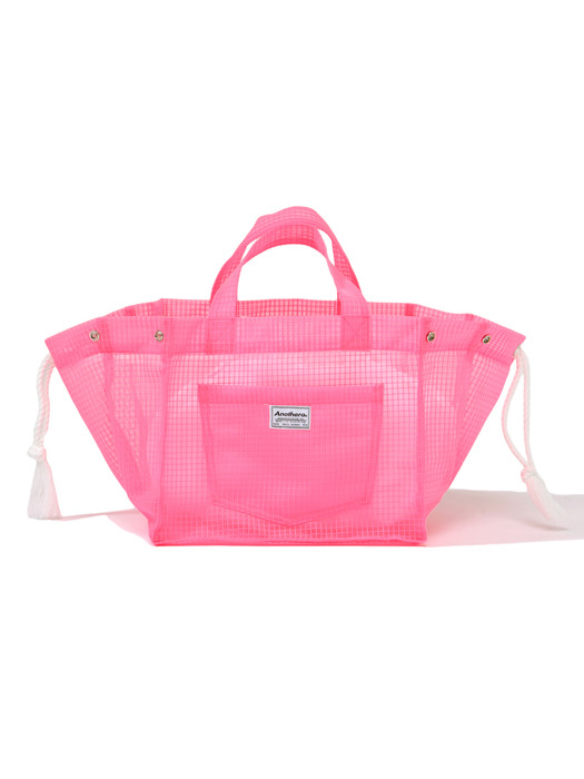 Fisher Check Tote Bag [White,Pink,Yellow]