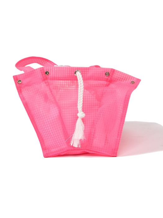 Fisher Check Tote Bag [White,Pink,Yellow]
