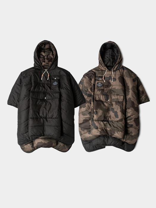 REVERSIBLE CAMP PONCHO CAMO/BLACK