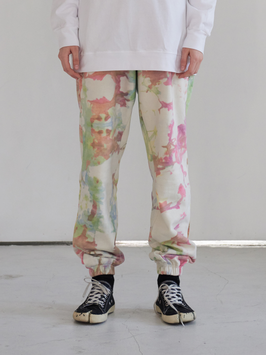 TIE DYE JOGGER SWEATPANTS (IVORY)