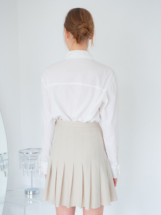 PLEATS SKIRT_BEIGE