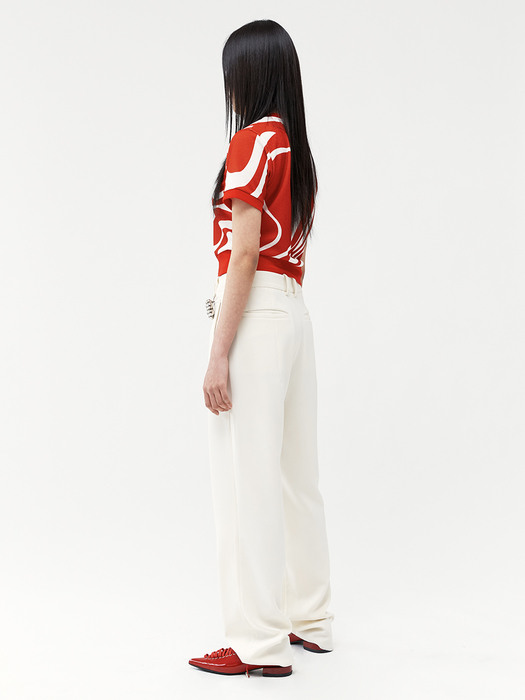 Wide Logo Pants (White)