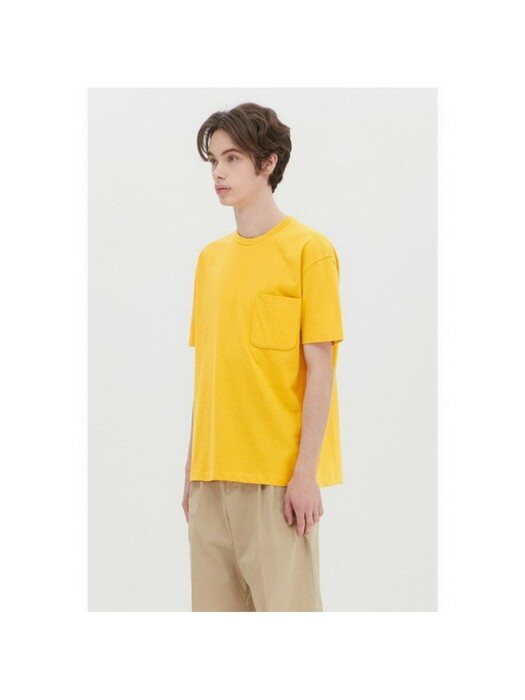 over-fit pocket short sleeve t-shirt_CWTAM21412YEX