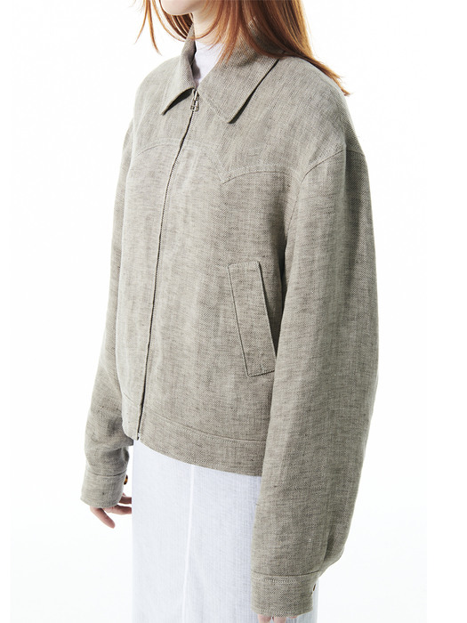 LINEN WESTERN JACKET KS [NATURAL]