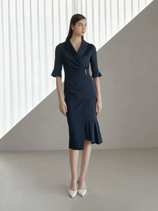 NIGMA / Tailored Pleats Dress(navy)