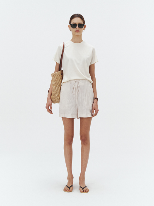 CRINKLED LOUNGE SHORTS CHAMPAGNE_UDPA1E226CR