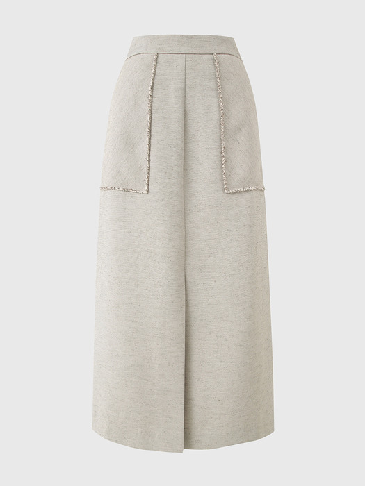 LIGHT BEIGE MARC LINEN BLEND SKIRT