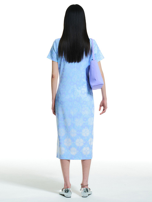 [단독]Pantalica Long Jersey dress (Blue)