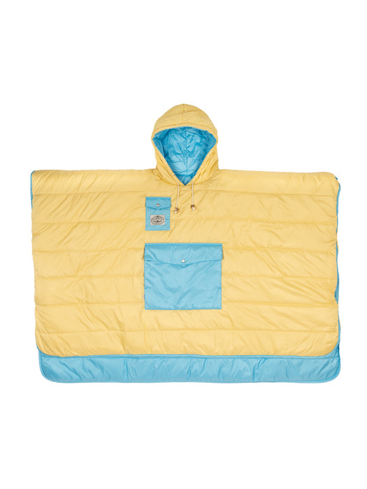 REVERSIBLE CAMP PONCHO / POWDER BLUE & DAISY