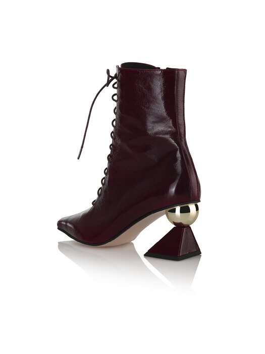 Gloria Lace-up Ankle Boots / 21AW-B542 / GLOSSY WINE