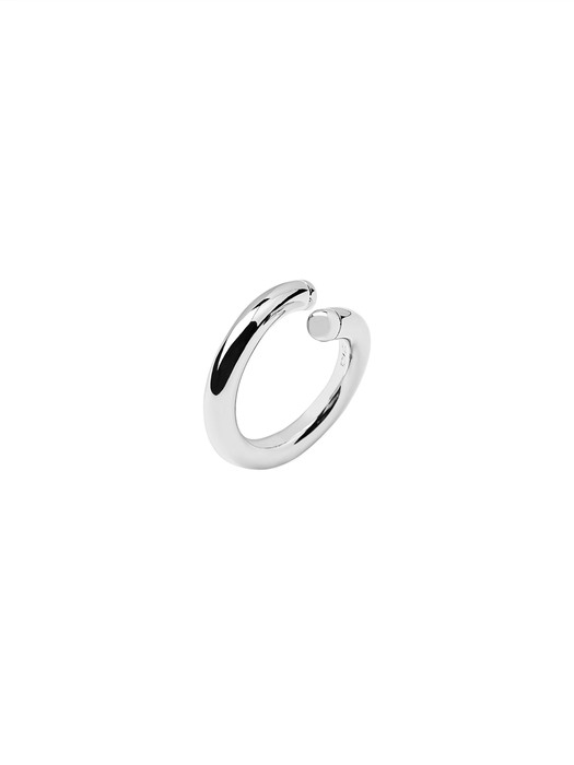 TWIST-CURVED SOLID RING / SILVER