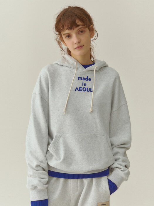 OVERSIZED MADE IN SEOUL HOODIE ASH GRAY