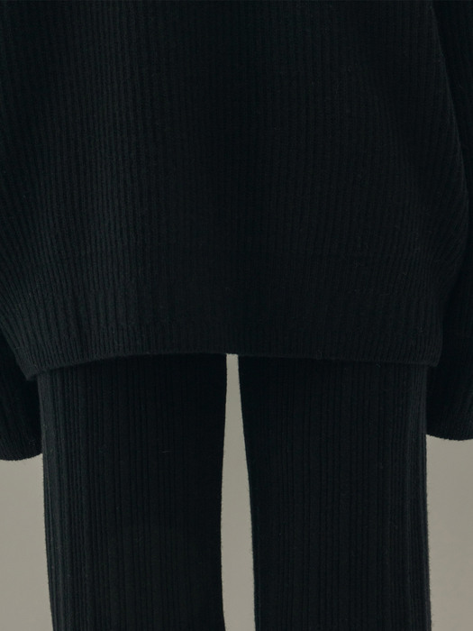 ribbed knit pants (black)