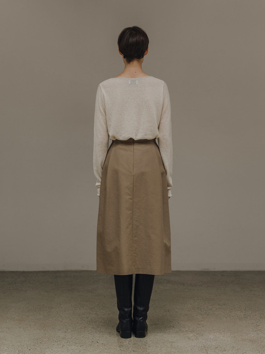 fold skirt (mocha beige)