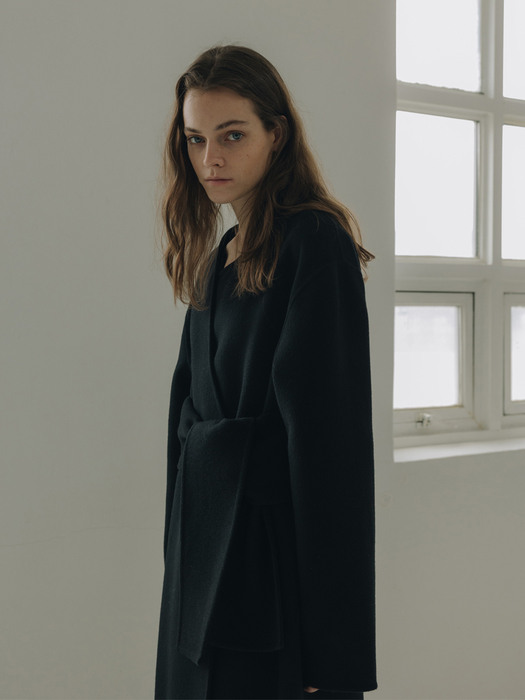 unbalance coat (black)