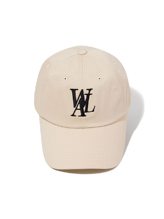 우알롱]Signature Logo ball cap - BEIGE