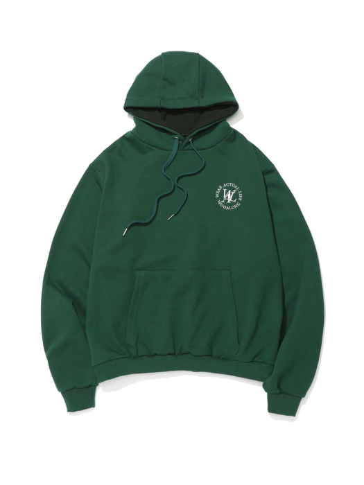 Flor embroidery coloring hoodie - GREEN&BLACK