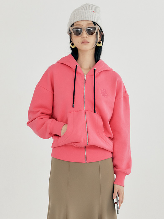 Greta Oversized Zipup Hood (Pink)