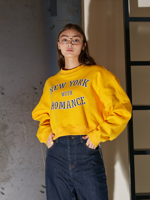 Yellow Romance Crop Sweatshirt