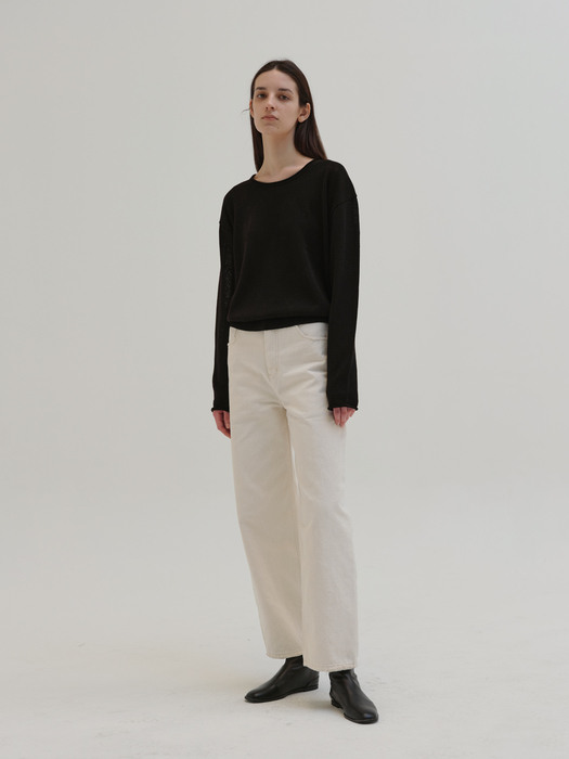 linen round knit (black)