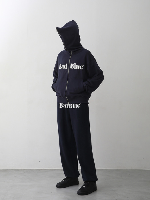 BadBlue배드블루]Logo Pull Zip Hoodie Navy