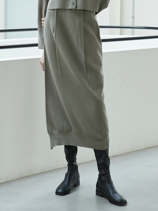 bud knit skirt (deep gray)