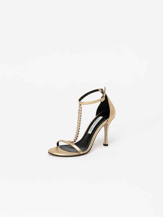 Rhodes Chained Strap Sandals in Yellow Gold