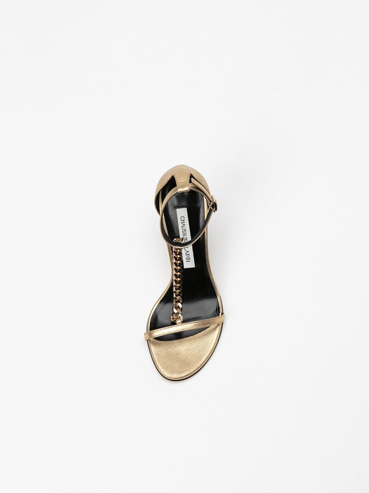 Rhodes Chained Strap Sandals in Yellow Gold
