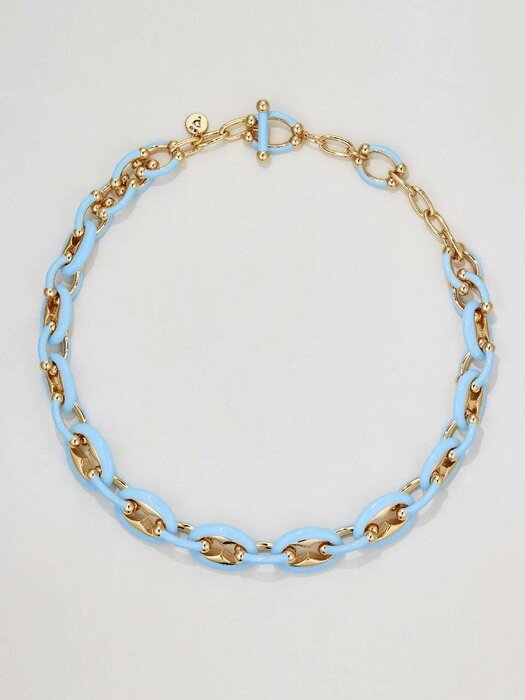 Marina Enamel Chain Necklace (Ice blue)
