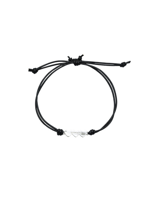 Triple heart black bracelet