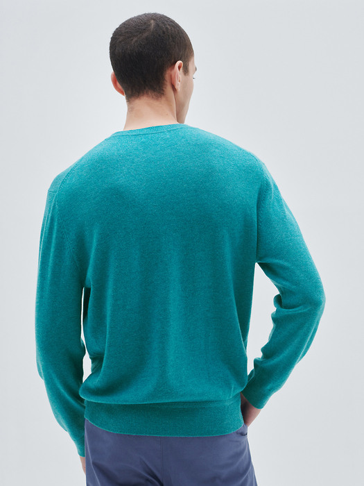 [M23MPU049]A Logo basic round pullover(Emerald green)