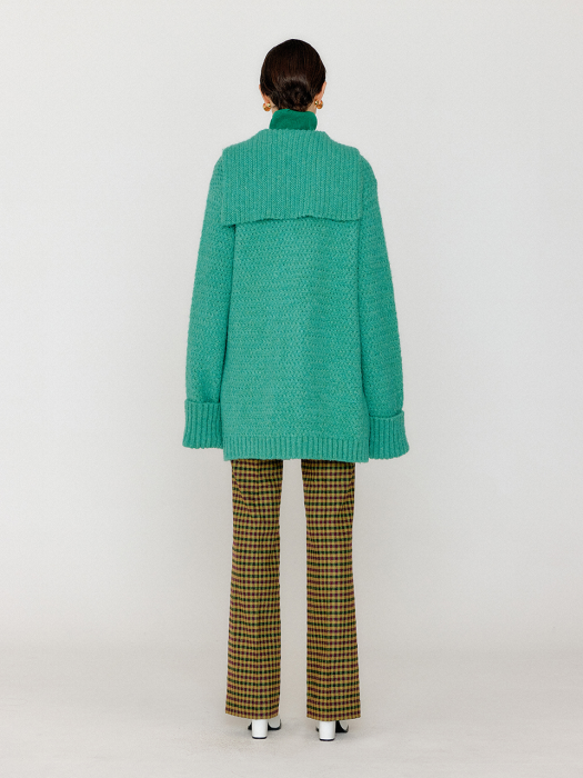 VARDI Oversized Knit Cardigan - Green