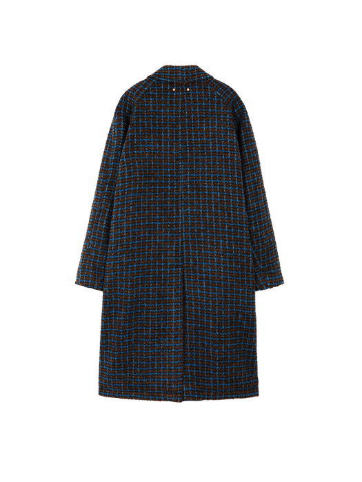 BLUE CHECK BALMACAAN WOOL COAT awa469m(BLUE/CHECK)