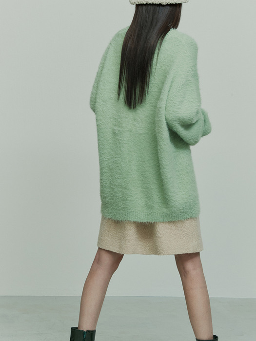 RELAXED FIT KNITTED TOP BUTTER GREEN