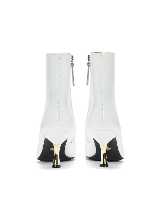 Golden heel Ankle Boots_White