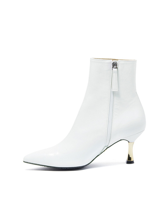 Golden heel Ankle Boots_White