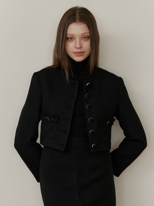 black classic tweed jacket