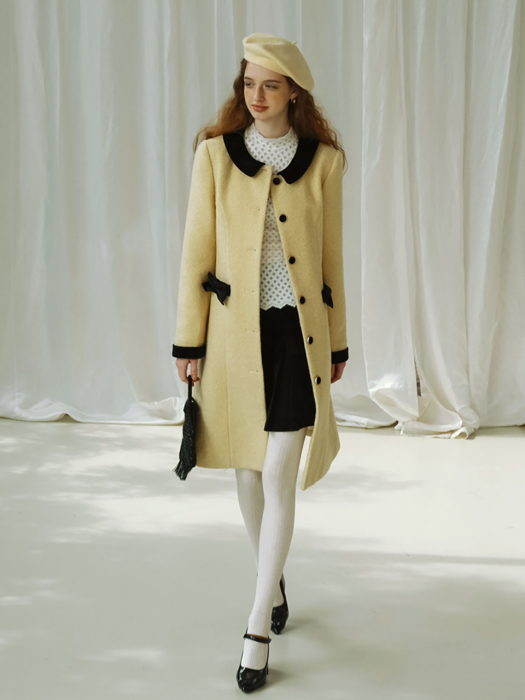 Cest_Royal classic mid-length coat_LIGHT YELLOW