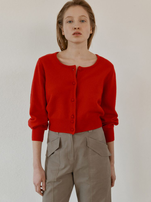 Mohair UNeck Cardigan  rouge red (WE315AC146)