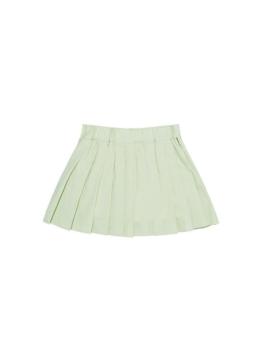 LOVEFORTY UNBALNCED PLEATED SKIRT L/GREEN