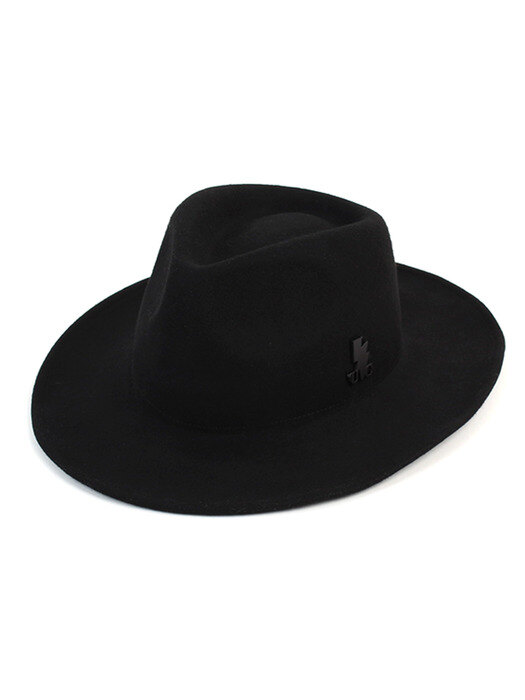 V Wire Black Wool Fedora 울페도라