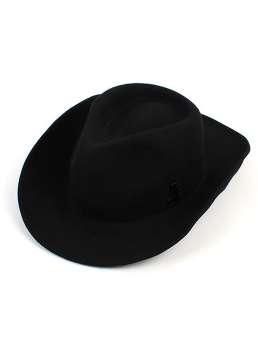 V Wire Black Wool Fedora 울페도라