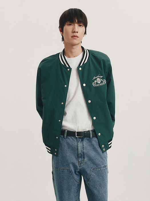 UNISEX VARSITY JACKET GREEN_M_UDJU3A110E2