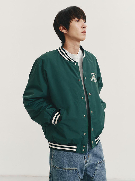 UNISEX VARSITY JACKET GREEN_M_UDJU3A110E2