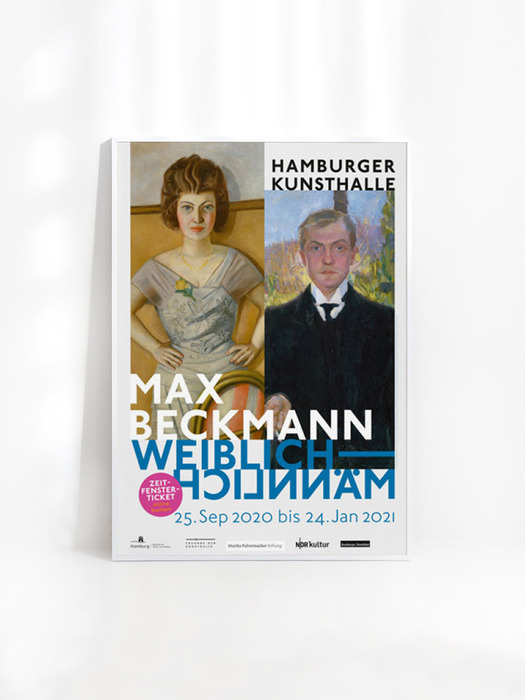 막스 베크만 Weiblich Mannlich (액자 포함) 59.5 x 84 cm
