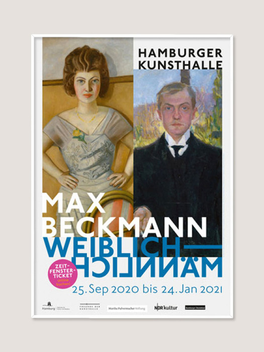 막스 베크만 Weiblich Mannlich (액자 포함) 59.5 x 84 cm