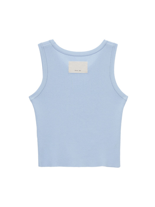 AIRY SLEEVELESS KNIT TOP IN SKY