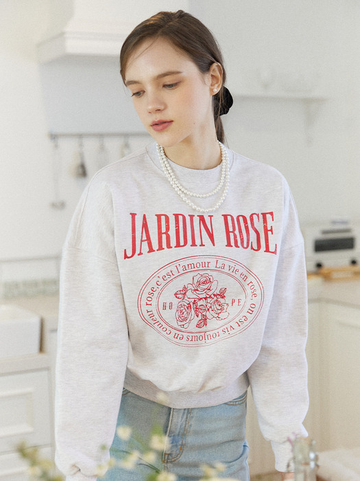 Jardin Rose Sweatshirt - Light Grey